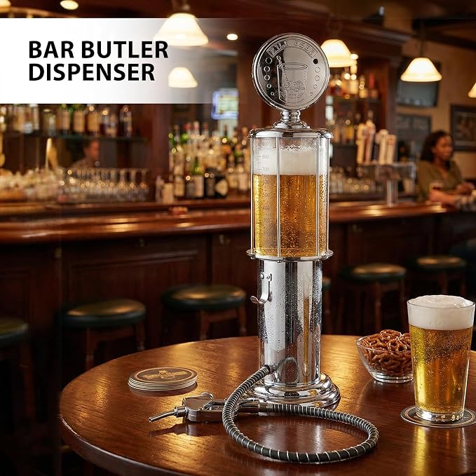 Chrome Bar Butler dispenser with trigger gun pouring a drink